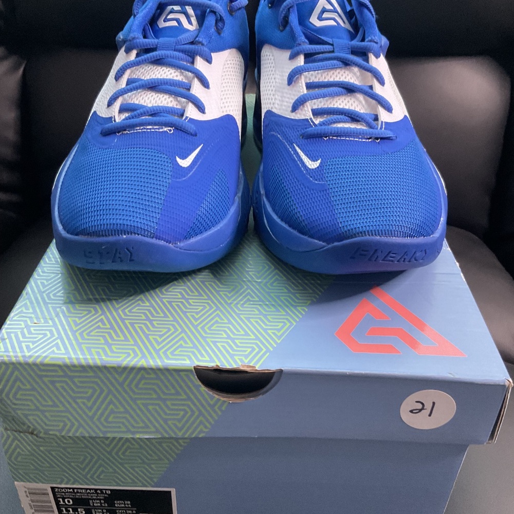 Nike Zoom Freak 4 TB Giannis "Game Royal" Blue White Basketball Shoes Men's 10 - Picture 4 of 9